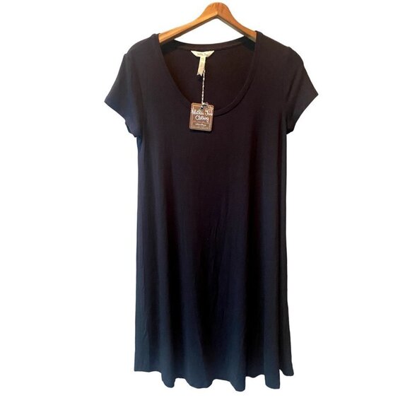 Matilda Jane shirt Dress Size S Mini NWT Lagenlook Capsule Wardrobe Black - Picture 2 of 12